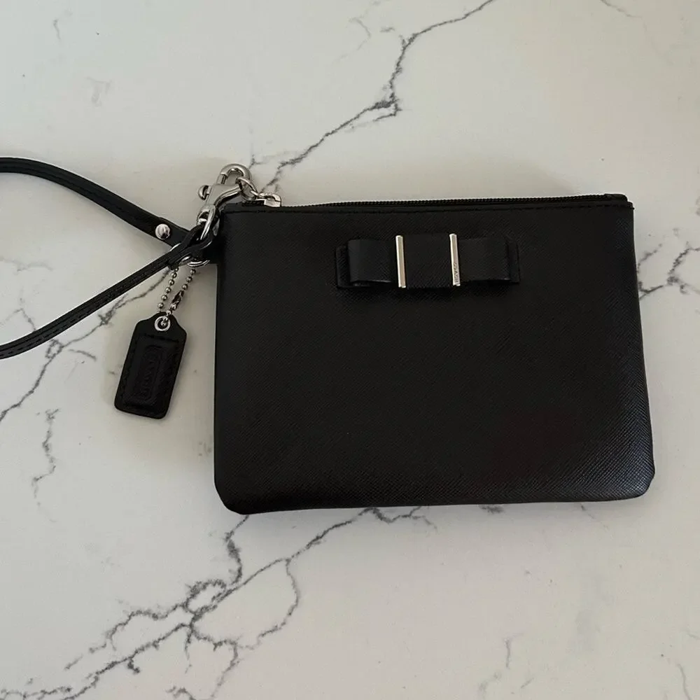 Coach Saffiano Leather Wristlet